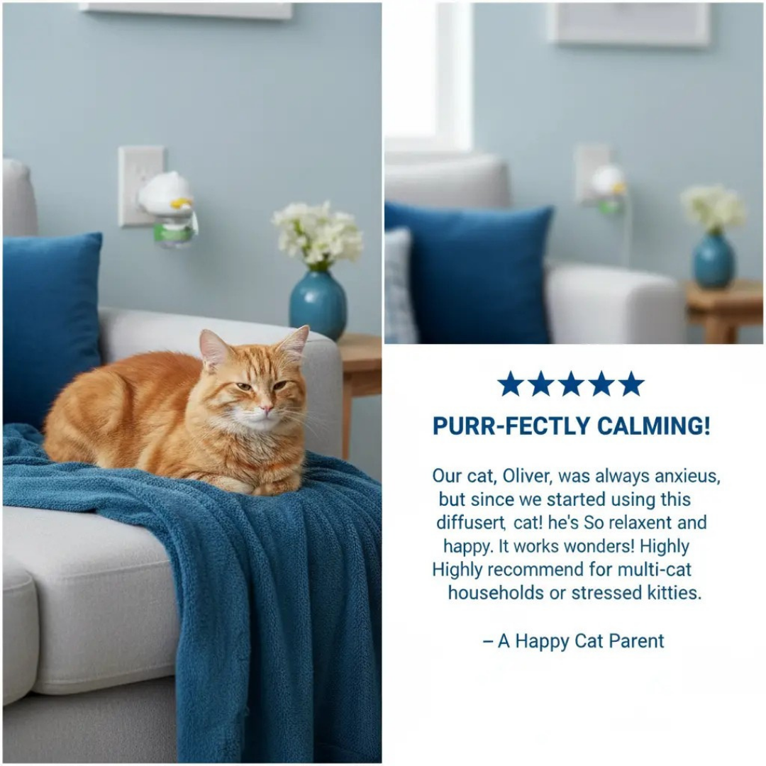 Pherocalm™ Cat Diffuser  – Calming Pheromone Diffuser for Anxious Cats