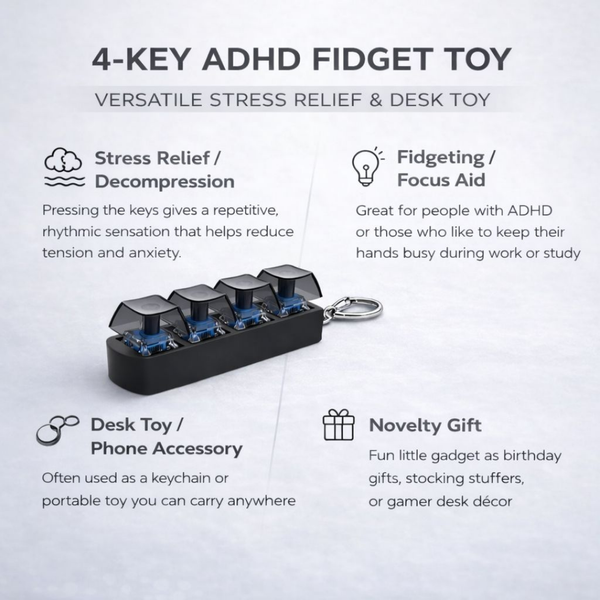 Pocket Keyboard Fidget Keychain Toy