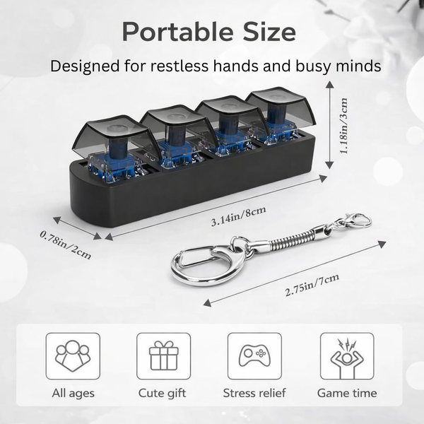 Pocket Keyboard Fidget Keychain Toy